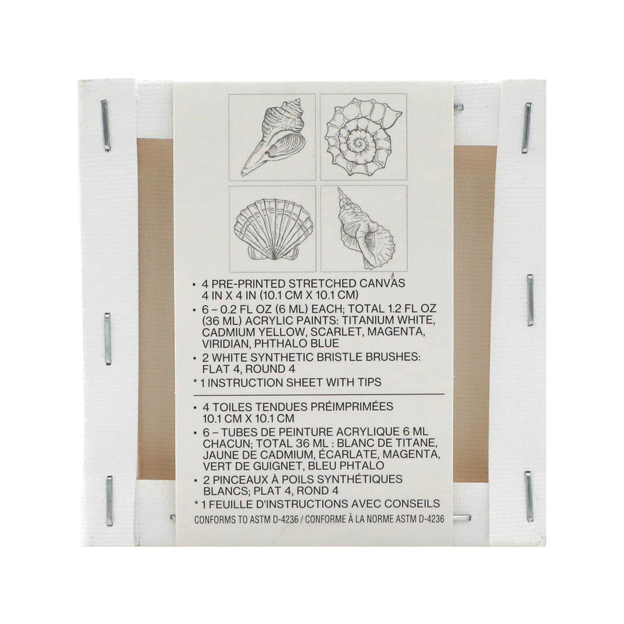 4" x 4" Seashell Canvas Painting Kit by Craft Smart®